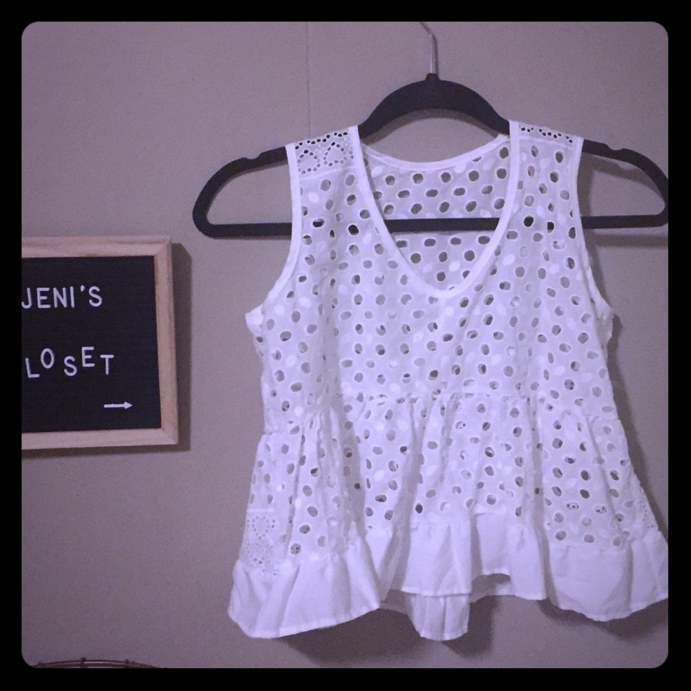 White eyelet blouse